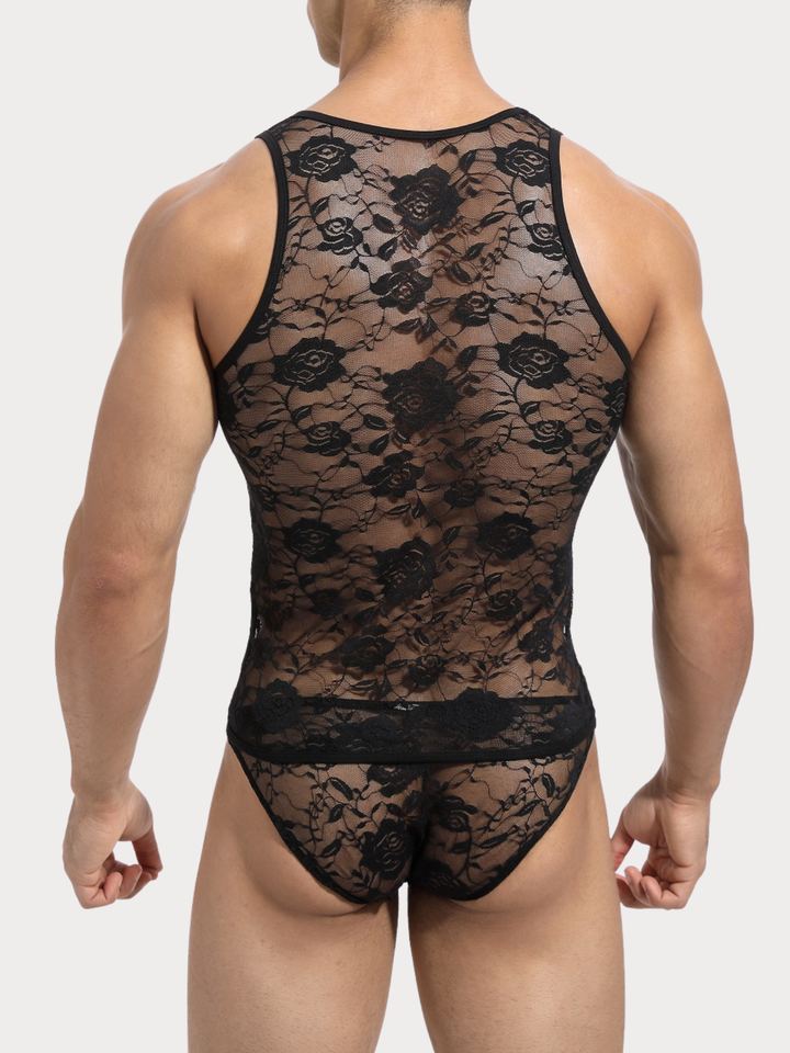 Ärmelloses Bunt Top Unterwäsche Spitzen