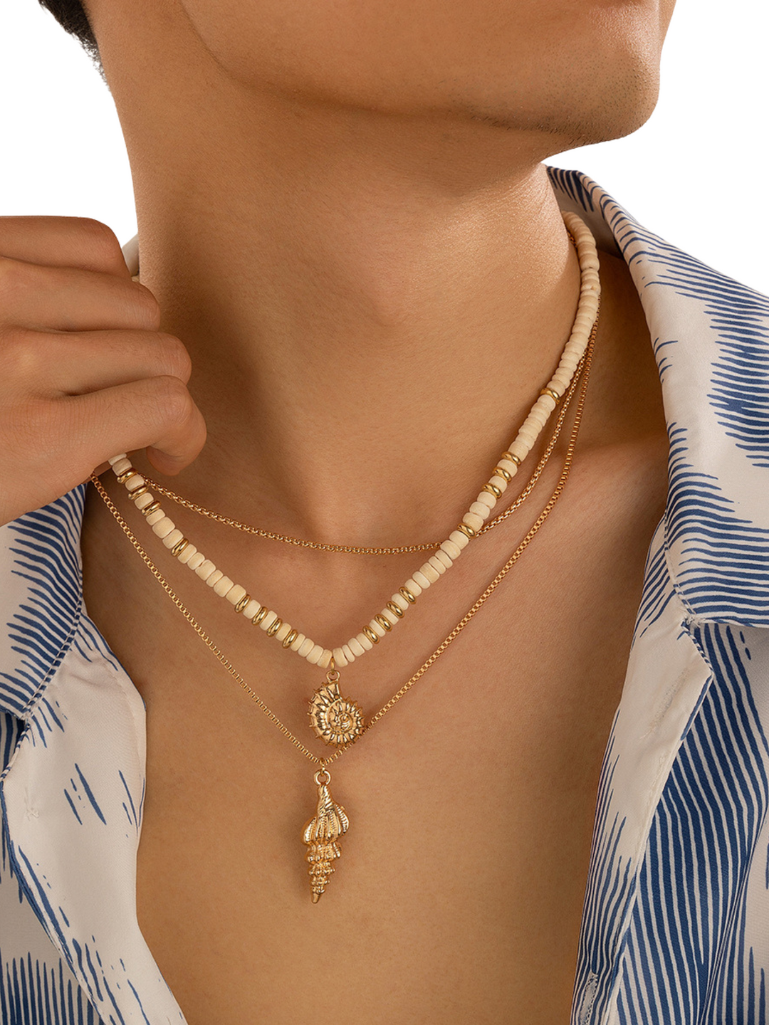 Halskette 46+7cm Holz