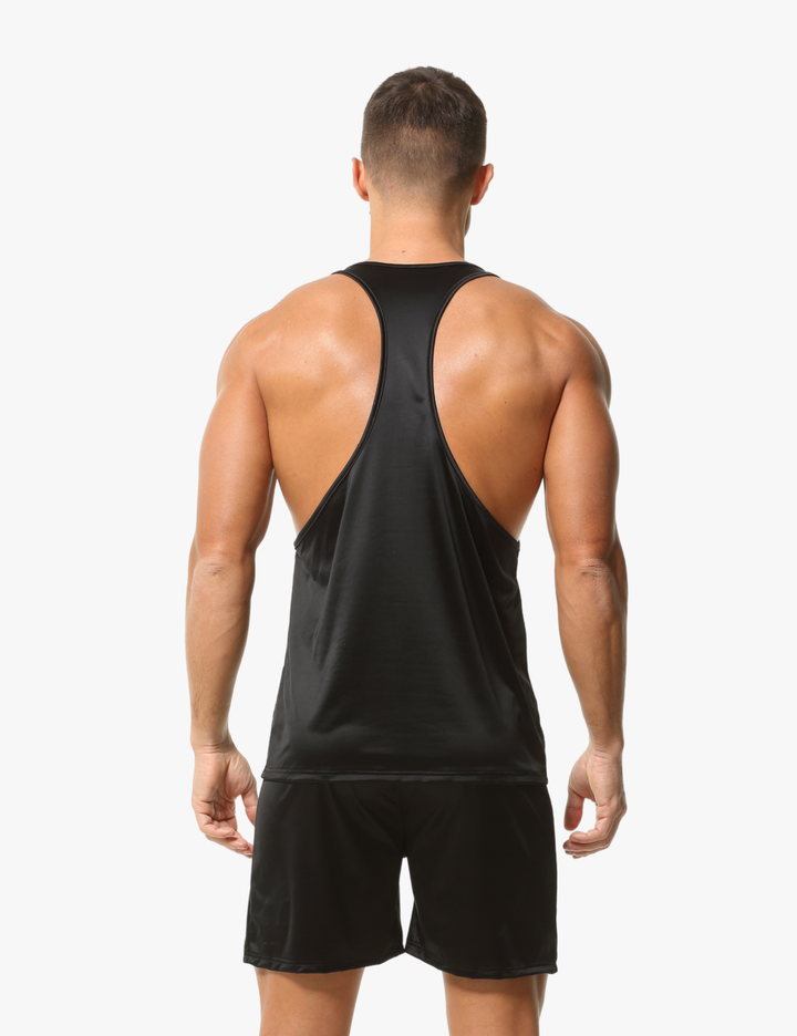 Ärmelloses Tanktop mit Seiden-Effekt