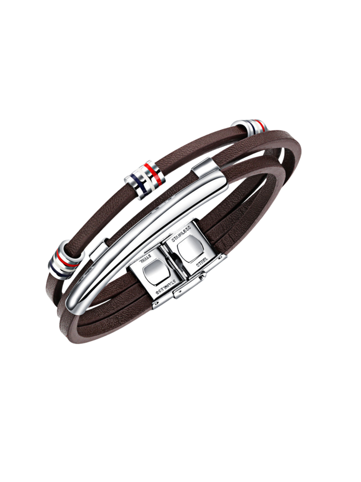 Armband Edelstahl Kunstleder