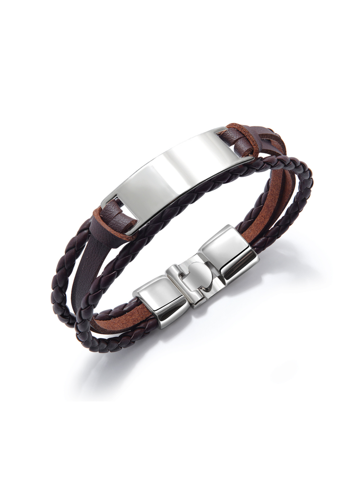 Armband Titanstahl mit Leder