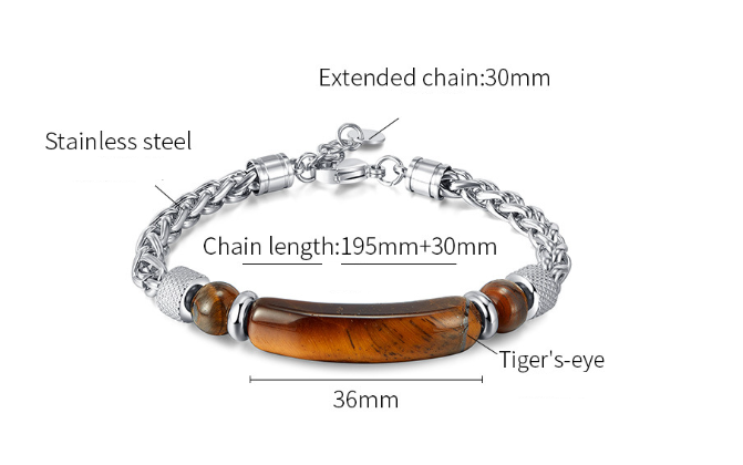 Armband Titan mit Edelstein Tigeraugen