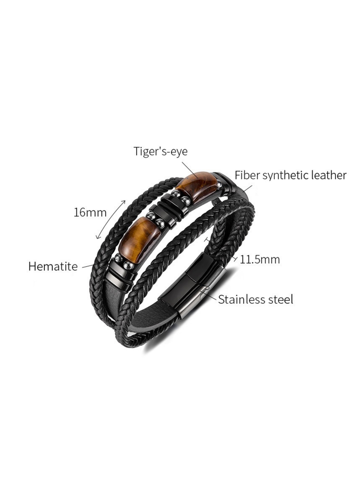 Armband Edelstahl Kunstleder