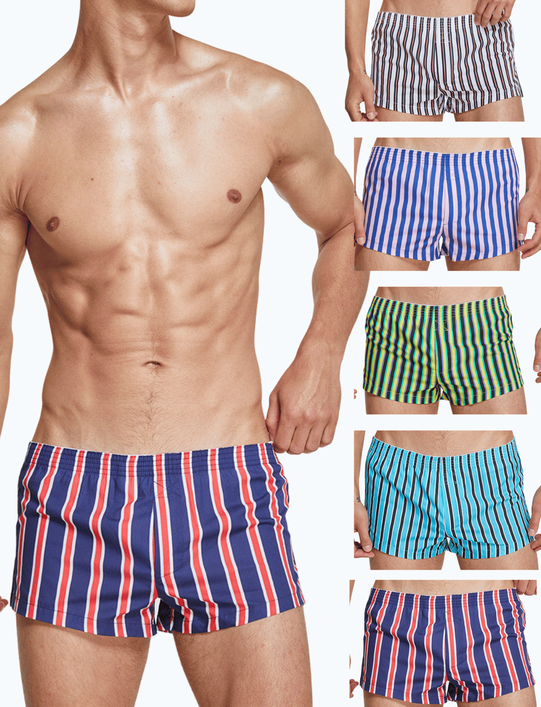 SEOBEAN Low-Rise Baumwolle Boxershort Trunk gestreift - SEOBEAN Low-Rise Baumwolle Boxershort Trunk gestreift - 5er-pack / M (Europe Size S) - BIMONI