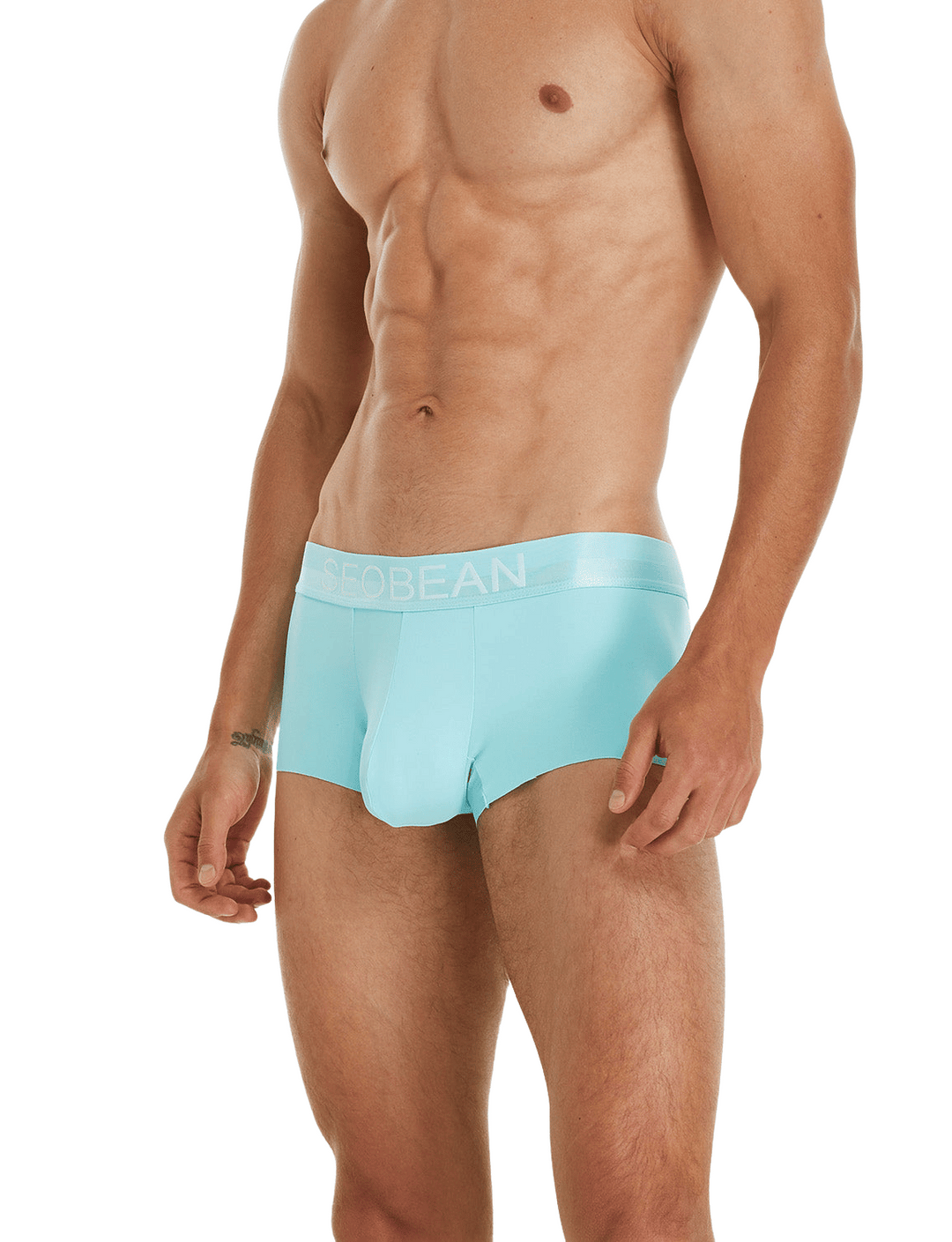 SEOBEAN Classic Solid Stretch Low-Rise Boxerbriefs - SEOBEAN Classic Solid Stretch Low-Rise Boxerbriefs - Weiß-Blau / M (Europe Size S) - BIMONI