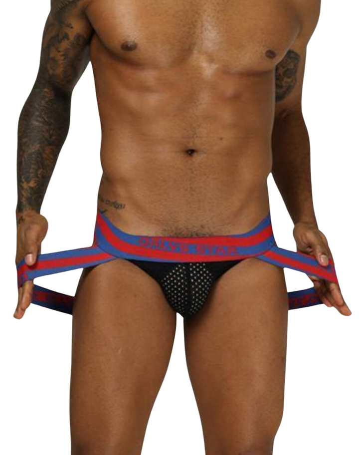 ORLVS Low-Rise Jock Mesh Crossed Band Jockstrap Netzfront - ORLVS Low-Rise Jock Mesh Crossed Band Jockstrap Netzfront - Gelb / M (Europe Size S) - BIMONI