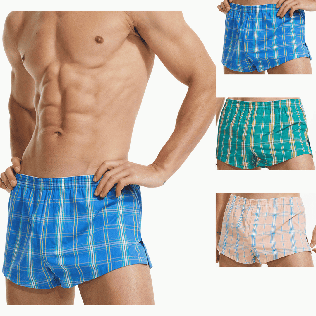 SEOBEAN Low-Rise Baumwolle Checkered Boxershort Trunk - SEOBEAN Low-Rise Baumwolle Checkered Boxershort Trunk - 3er-pack / M (Europe Size S) - BIMONI