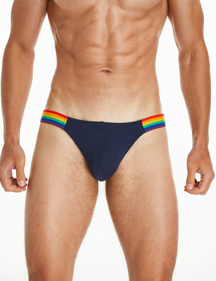 Low Rise Mesh Nylon Brief Regenbogen Pride Slip