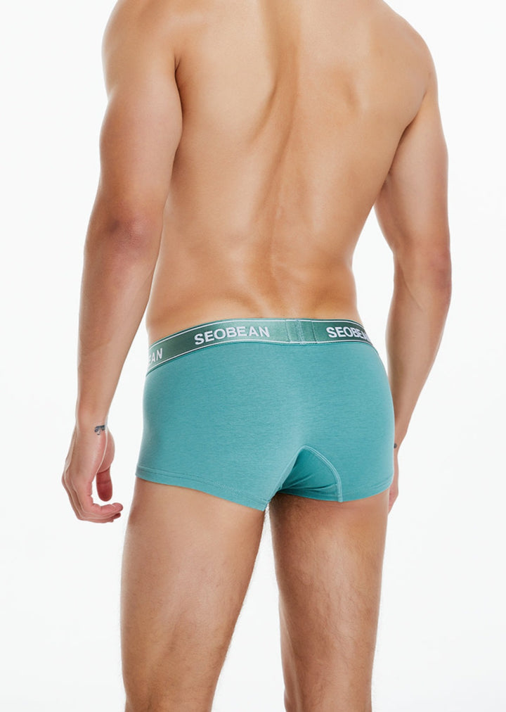 SEOBEAN Low-Rise Basic Colored Boxebrief Trunk - SEOBEAN Low-Rise Basic Colored Boxebrief Trunk - Gruen / M (Europe Size S) - BIMONI