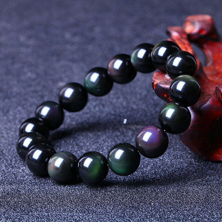 Regenbogen Obsidian Armband Edelsteine mit 8 mm Perlen echte heilende Kristalle Edelsteinschmuck