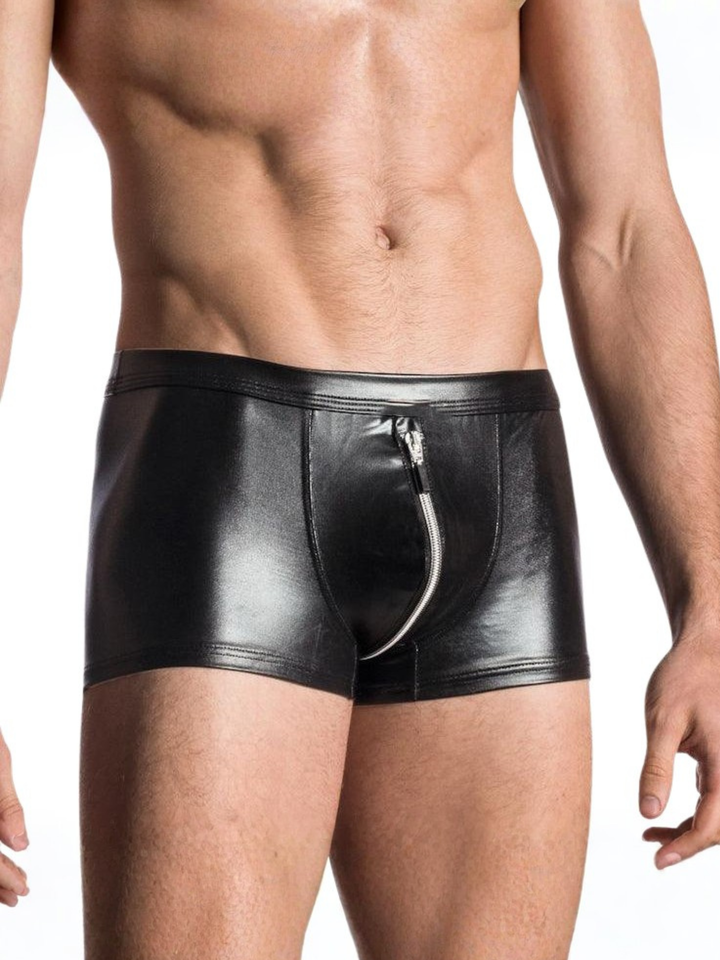 Lackleder Shorts mit Verschluss