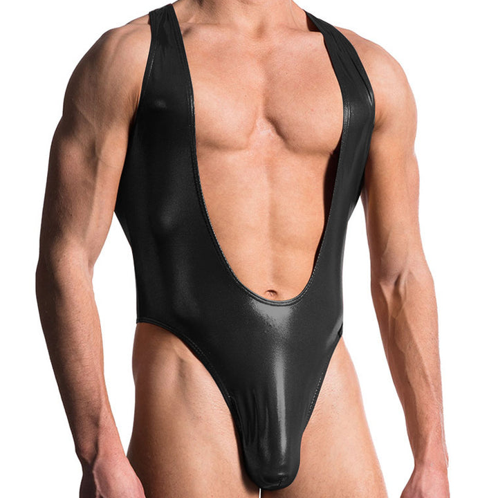 Sexy Erotic Lackleder Anzug Bodysuit Dessous