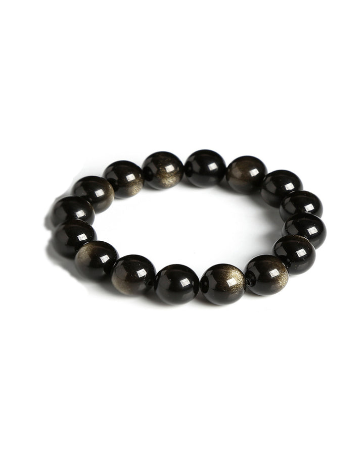 Goldener Obsidian Armband Edelsteine mit 8 mm Perlen echte heilende Kristalle Edelsteinschmuck