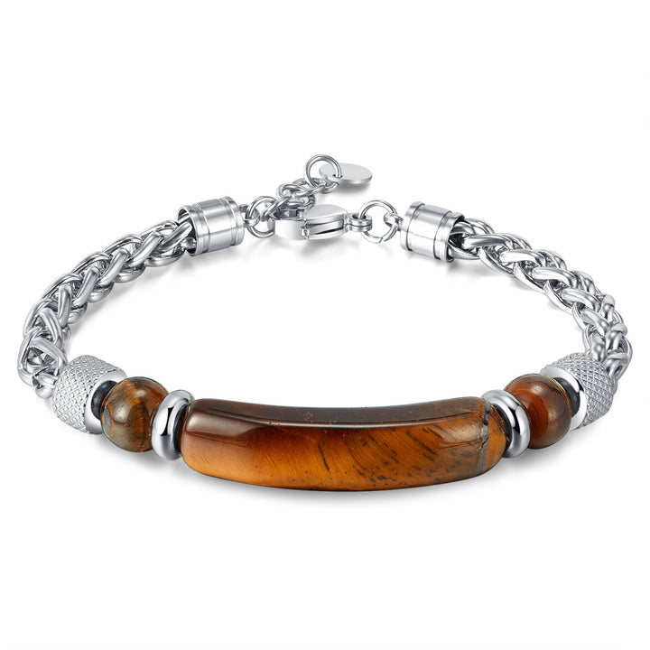 Armband Titan mit Edelstein Tigeraugen