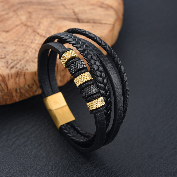 Armband Titan mit Leder 19cm/21cm