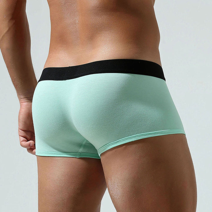 SEOBEAN Low-Rise Boxer Solid Elastic Trunk