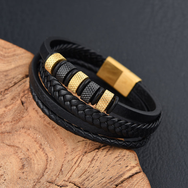 Armband Titan mit Leder 19cm/21cm