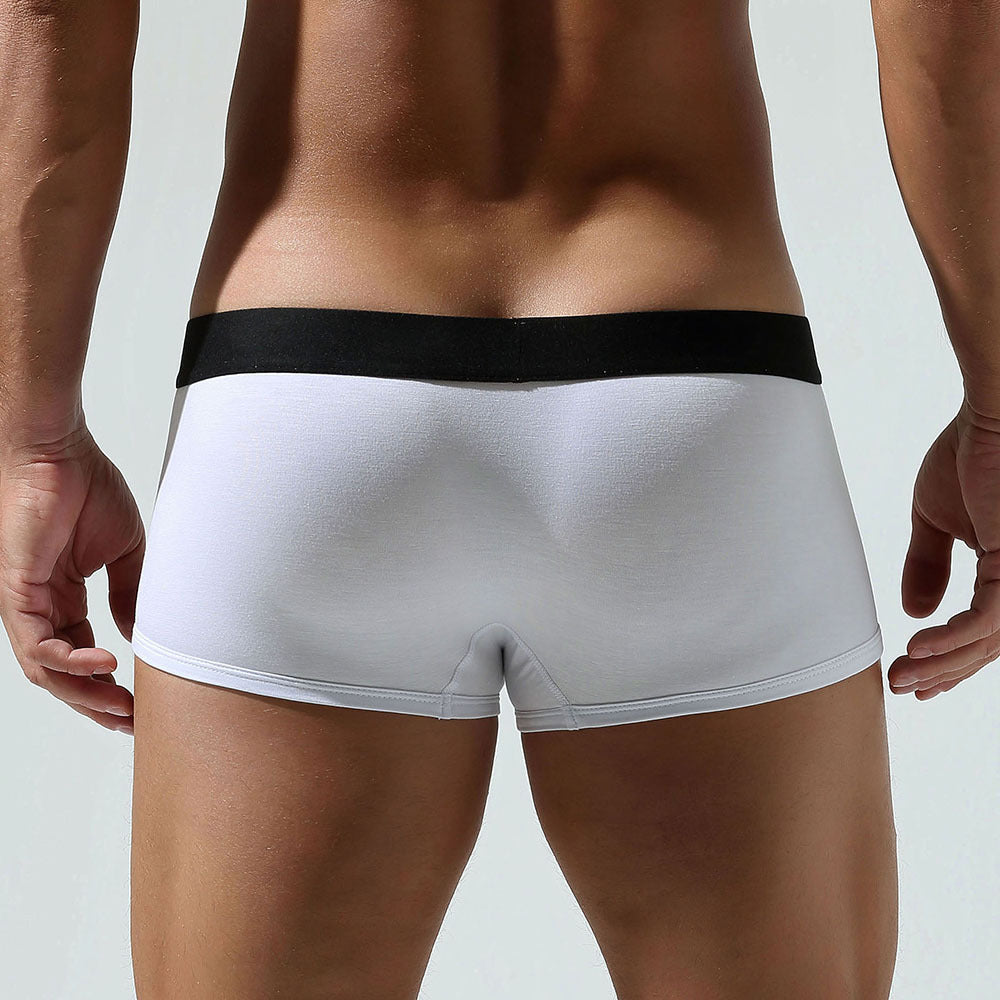 SEOBEAN Low-Rise Boxer Solid Elastic Trunk