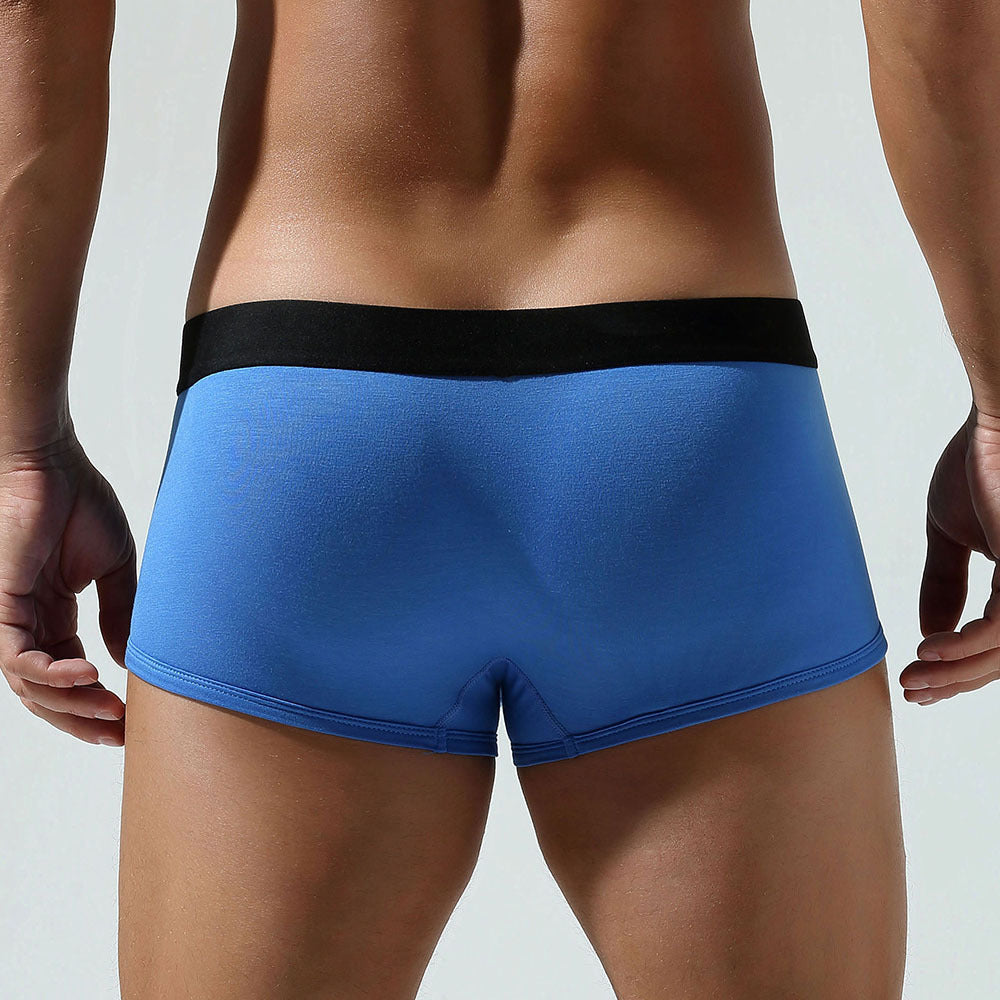 SEOBEAN Low-Rise Boxer Solid Elastic Trunk