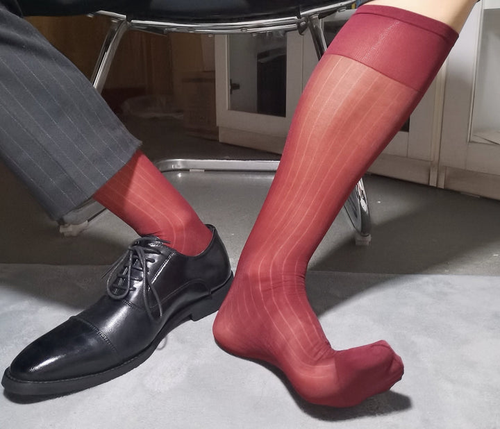 Herren Socken Anzugssocken Kniestrümpfe - Herren Socken Anzugssocken Kniestrümpfe - Rot - BIMONI