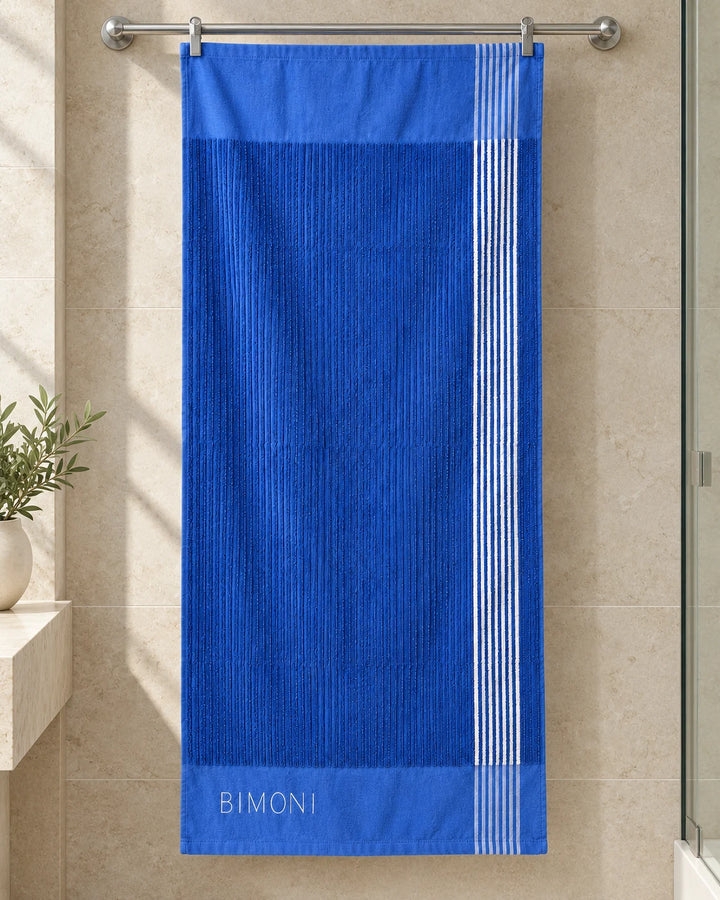 BIMONI serviette – Bleu – Entièrement suspendue dans la salle de bain