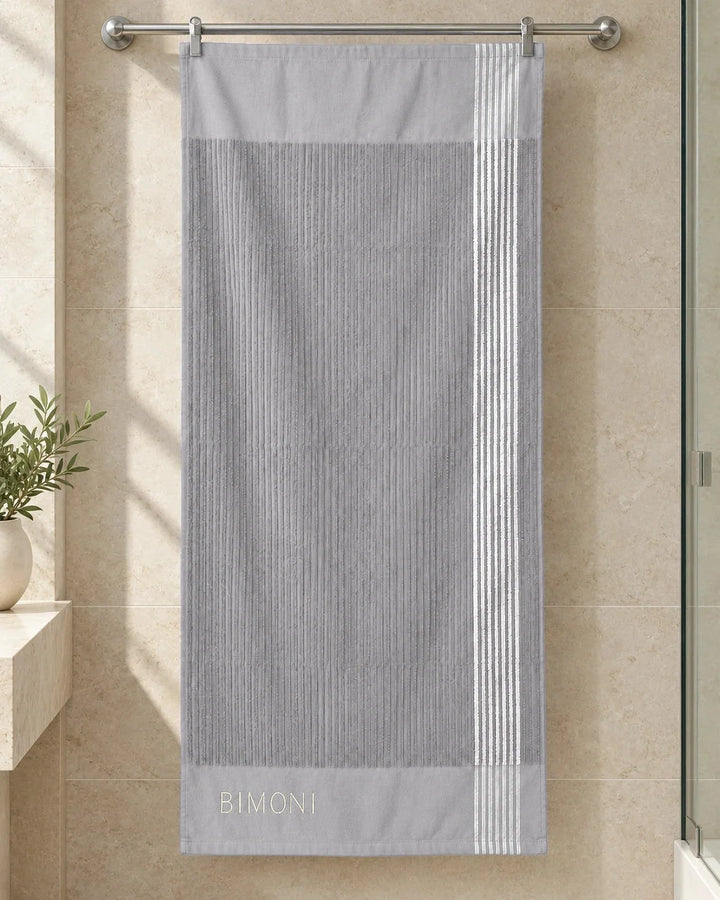 BIMONI serviette – Gris – Entièrement suspendue dans la salle de bain