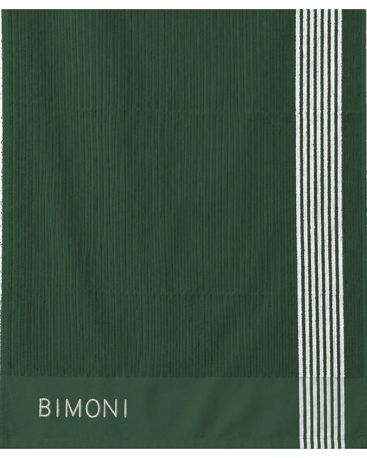 BIMONI serviette – Vert – Broderie et texture du tissu