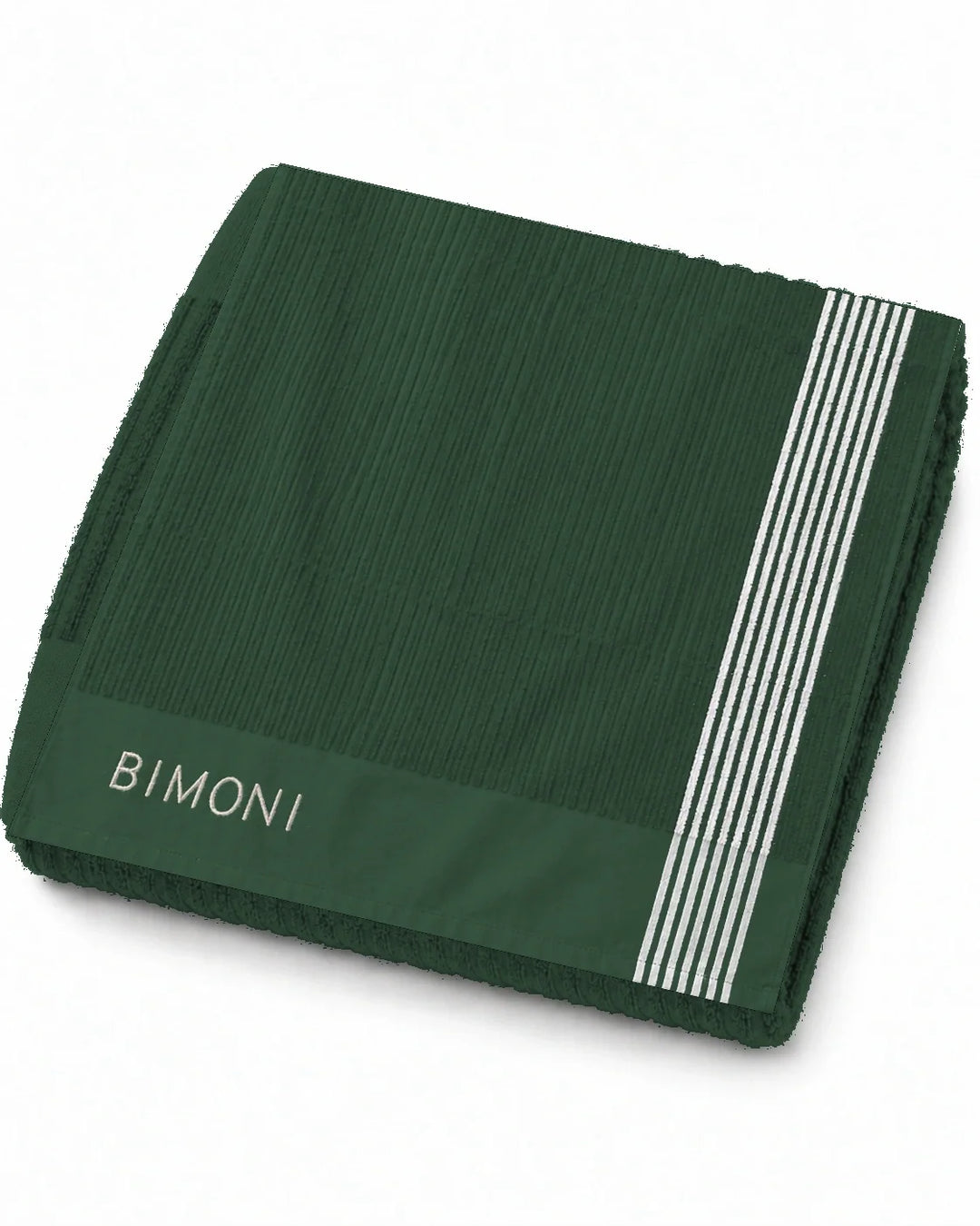 BIMONI towel – Green – Folded overall view with embroidery
