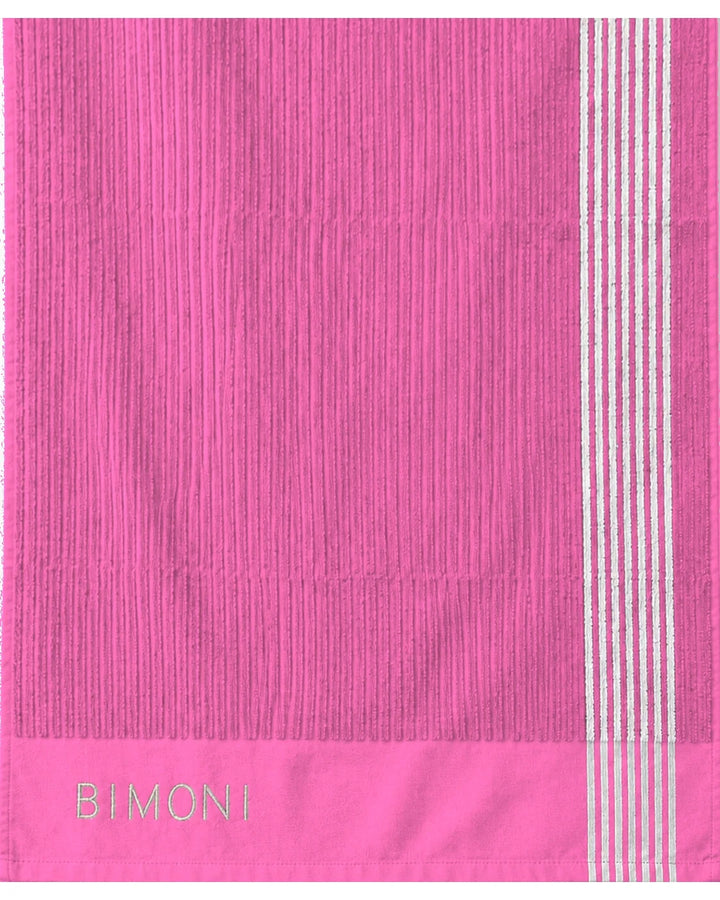 BIMONI serviette – Rose – Broderie et texture du tissu