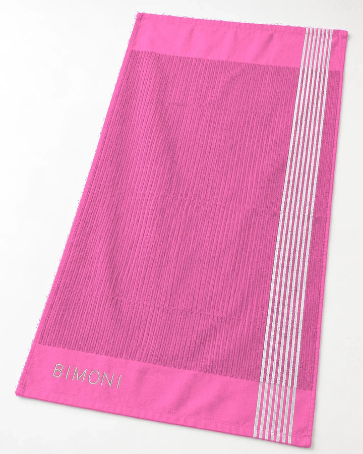 BIMONI serviette – Rose – Vue en biais