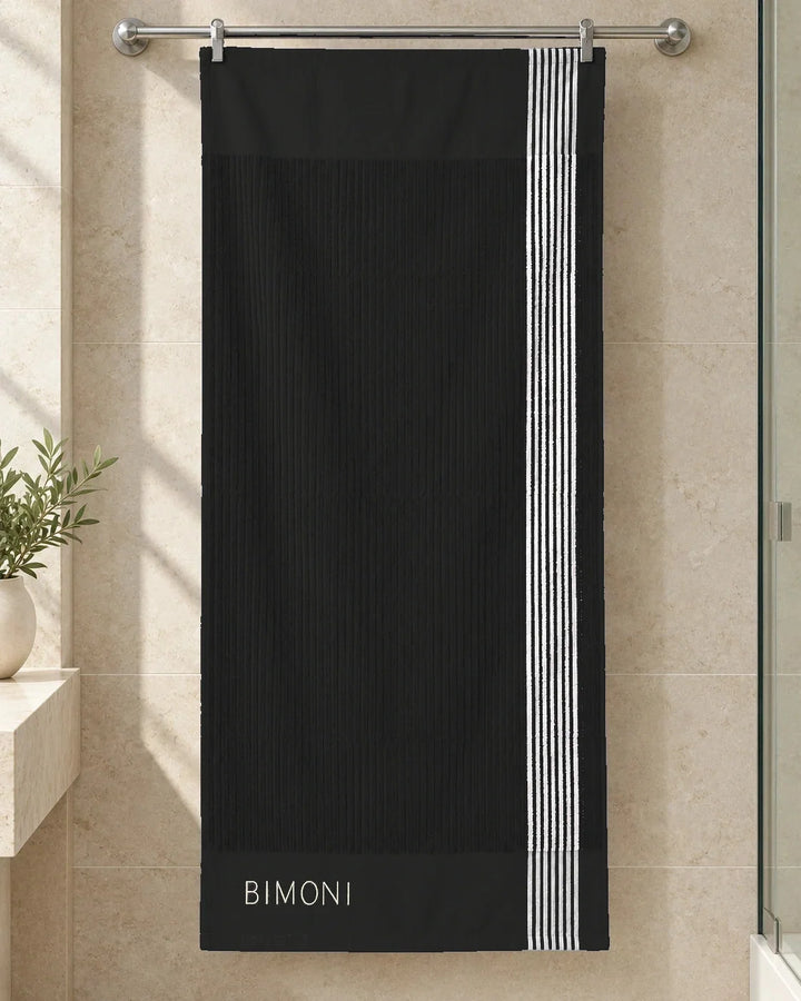BIMONI serviette – Noir – Entièrement suspendue dans la salle de bain