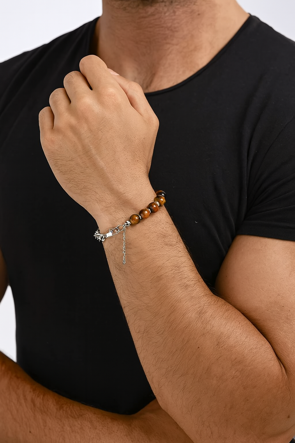 Armband Titan mit Tigeraugen 19-24cm