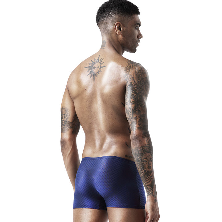 BIMONI Low-Rise Ultra Dünn Trunk Boxer Brief Stretchy Nylon Mesh - BIMONI Low-Rise Ultra Dünn Trunk Boxer Brief Stretchy Nylon Mesh - Blau / L (Europe Size M) - BIMONI