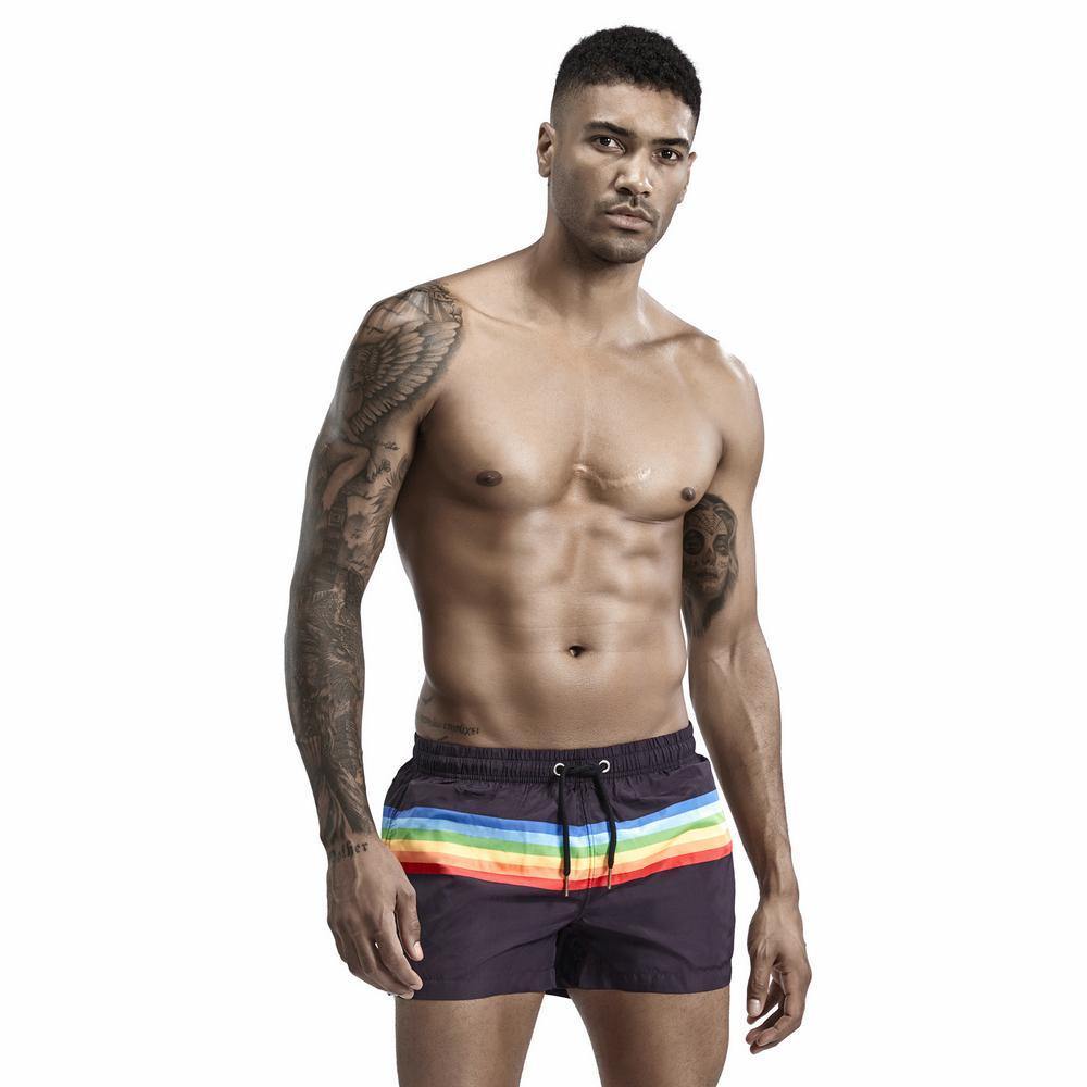 SEOBEAN Low-Rise Beach Regenbogen Pride Shorts - SEOBEAN Low-Rise Beach Regenbogen Pride Shorts - White / M (Europe Size S) - BIMONI