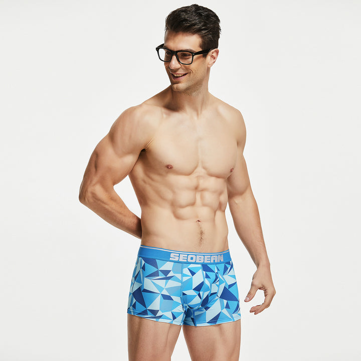 SEOBEAN Low-Rise Rhombys Boxershort - SEOBEAN Low-Rise Rhombys Boxershort - Blue / M (Europe Size S) - BIMONI