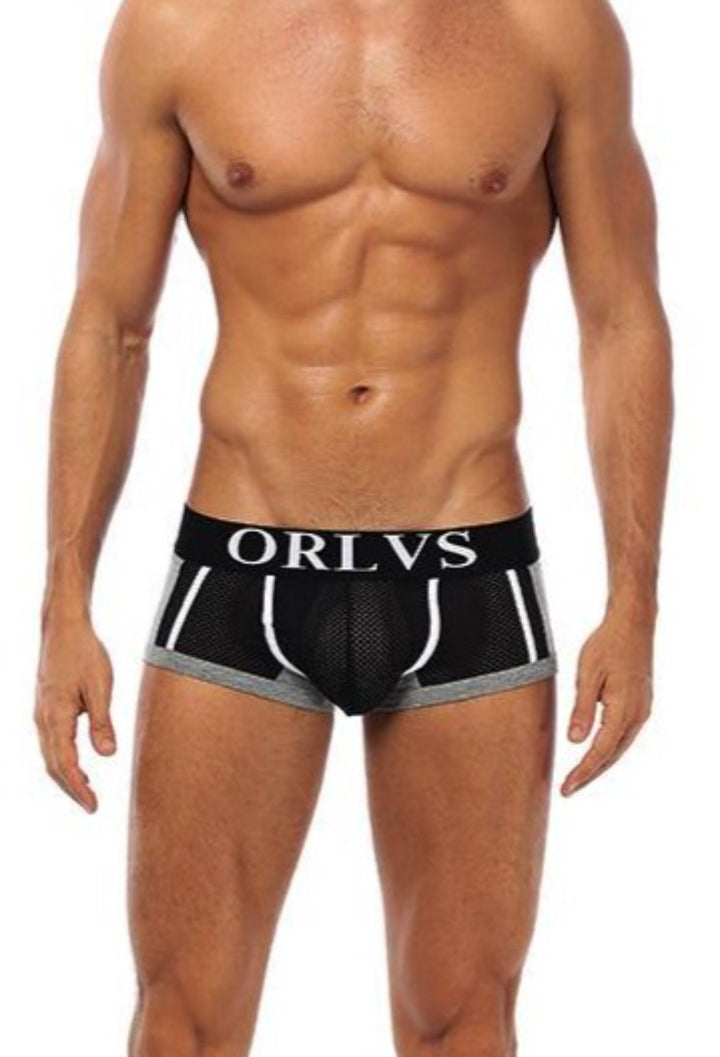 ORLVS Low-Rise Trunk Net Mesh Boxershort Netzunterhose - ORLVS Low-Rise Trunk Net Mesh Boxershort Netzunterhose - Schwarz / M (Europe Size S) - BIMONI