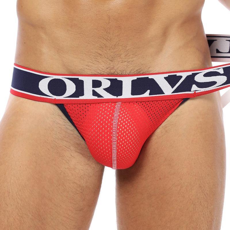 ORLVS Low-Rise Jock Strap Mesh Netzunterhose Net - ORLVS Low-Rise Jock Strap Mesh Netzunterhose Net - Blue / M (Europe Size S) - BIMONI