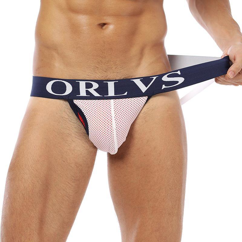 ORLVS Low-Rise Jock Strap Mesh Netzunterhose Net - ORLVS Low-Rise Jock Strap Mesh Netzunterhose Net - Blue / M (Europe Size S) - BIMONI