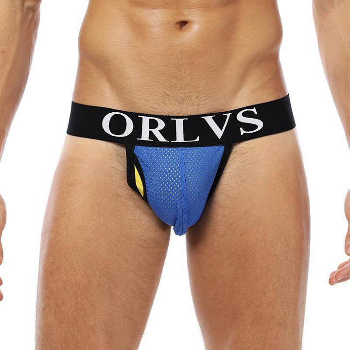 ORLVS Low-Rise Jock Strap Mesh Netzunterhose Net - ORLVS Low-Rise Jock Strap Mesh Netzunterhose Net - Blue / M (Europe Size S) - BIMONI