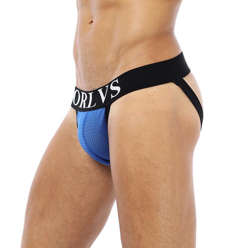 ORLVS Low-Rise Jock Strap Mesh Netzunterhose Net - ORLVS Low-Rise Jock Strap Mesh Netzunterhose Net - Blue / M (Europe Size S) - BIMONI