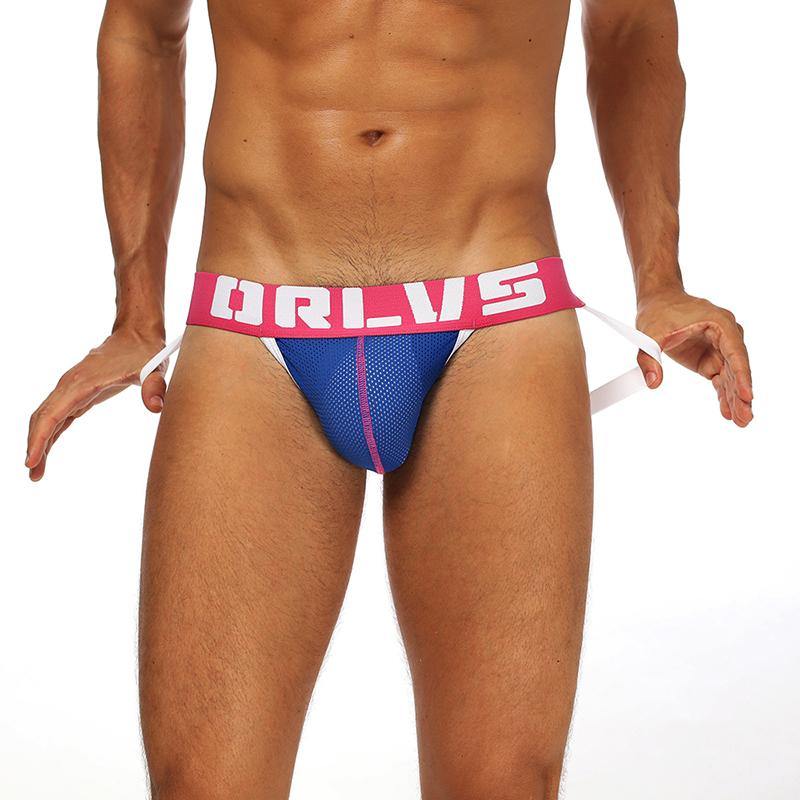 ORLVS Low-Rise Jock Strap Mesh Netzunterhose Net Camouflage - ORLVS Low-Rise Jock Strap Mesh Netzunterhose Net Camouflage - Blue / M (Europe Size S) - BIMONI