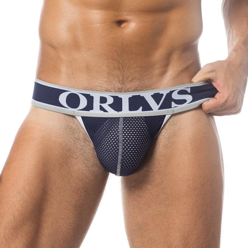 ORLVS Low-Rise Jock Strap Mesh Netzunterhose Net - ORLVS Low-Rise Jock Strap Mesh Netzunterhose Net - Blue / M (Europe Size S) - BIMONI