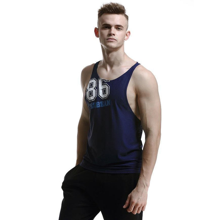 SEOBEAN GYM Mesh Fitness Tank Top - SEOBEAN GYM Mesh Fitness Tank Top - Dark Blue / M (Europe Size S) - BIMONI