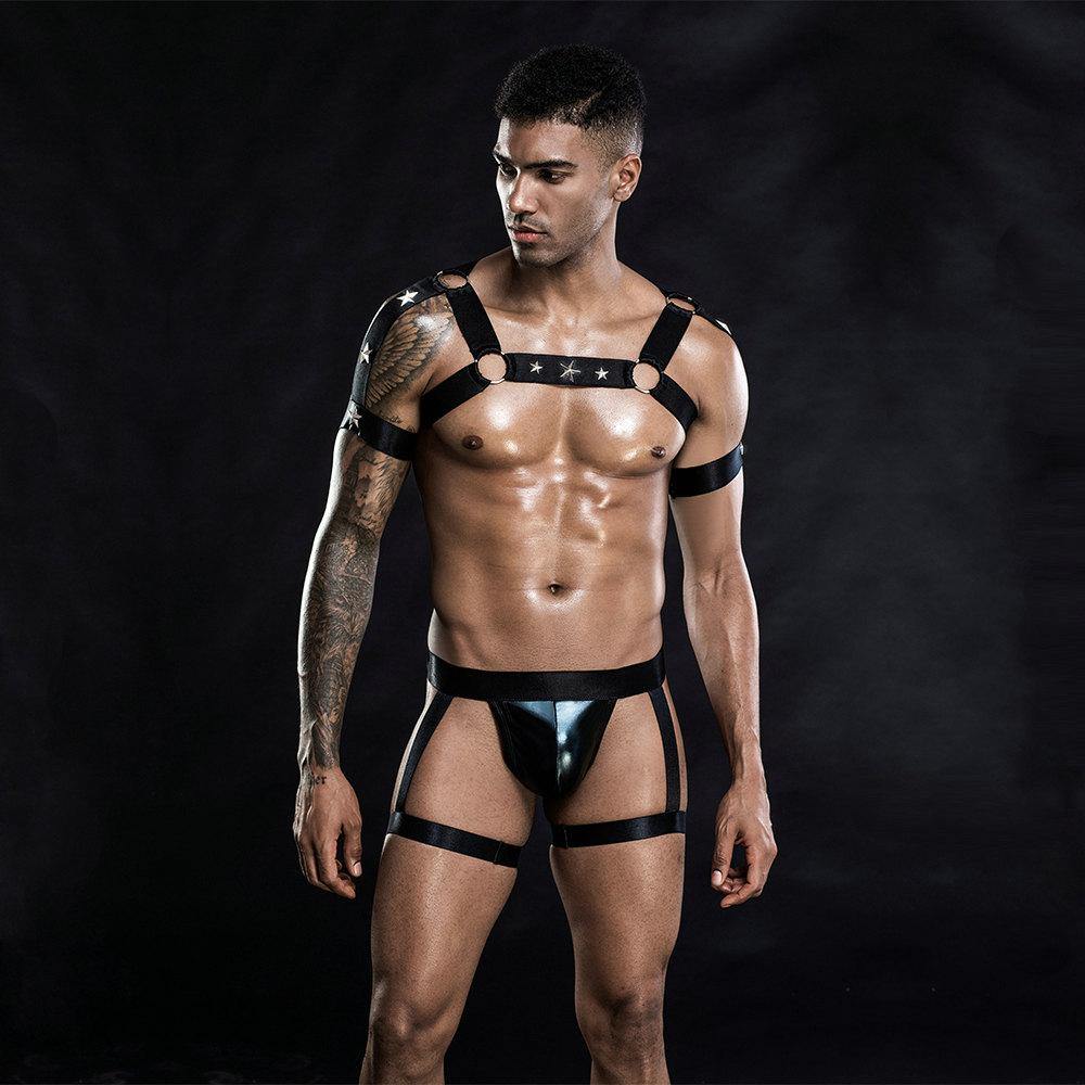 JSY Sexy Erotic Costume Leather Vest Bondage Harness - BEEMENSHOP