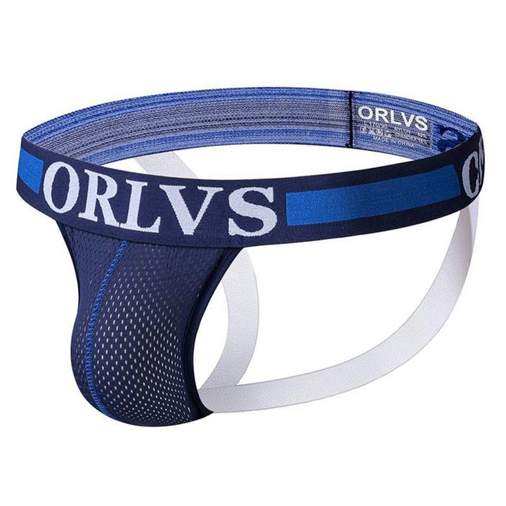 ORLVS Low-Rise Jock Strap Mesh Netzunterhose Net - ORLVS Low-Rise Jock Strap Mesh Netzunterhose Net - Dark Blue / M (Europe Size S) - BIMONI