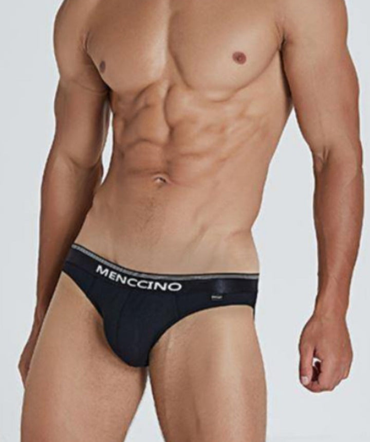 MENCCINO Low-Rise Brief Slip Soft Cotton - MENCCINO Low-Rise Brief Slip Soft Cotton - Schwarz / L (Europe Size S) - BIMONI