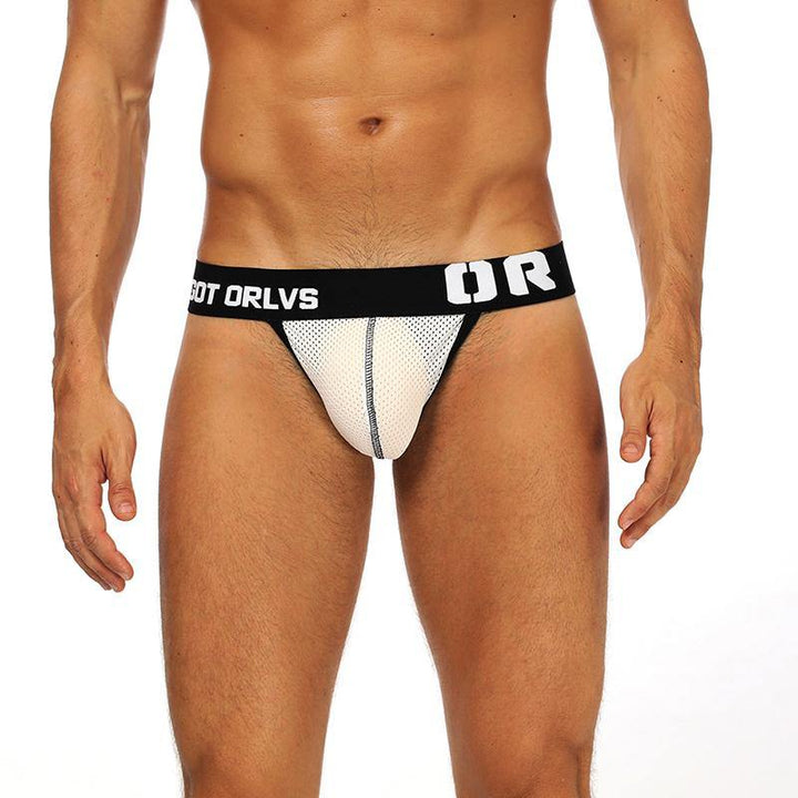 ORLVS Low-Rise Jock Strap Mesh Netzunterhose Net - ORLVS Low-Rise Jock Strap Mesh Netzunterhose Net - White / M (Europe Size S) - BIMONI