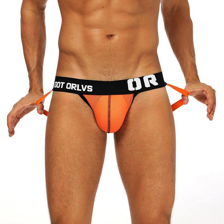 ORLVS Low-Rise Jock Strap Mesh Netzunterhose Net - ORLVS Low-Rise Jock Strap Mesh Netzunterhose Net - Yellow / M (Europe Size S) - BIMONI