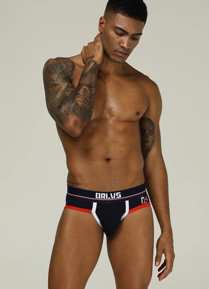 ORLVS Sexy Low-Rise Brief Slip Strap - ORLVS Sexy Low-Rise Brief Slip Strap - Dunkelblau / M (Europe Size S) - BIMONI