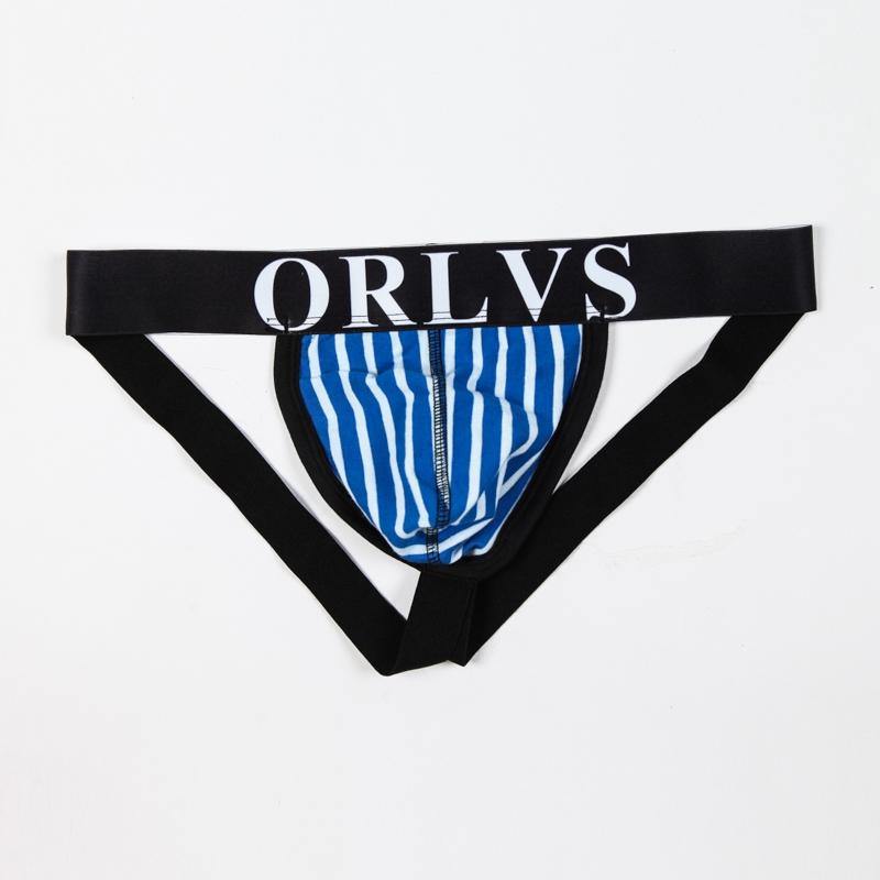 ORLVS Low-Rise Striped Backless Jockstrap - ORLVS Low-Rise Striped Backless Jockstrap - Dunkelblau / M (Europe Size S) - BIMONI